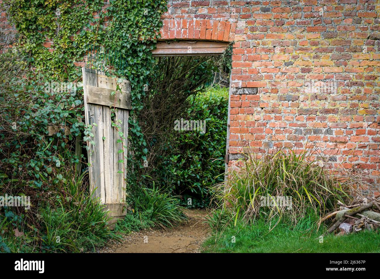 Entrance to a Walled Garden Stock Photo