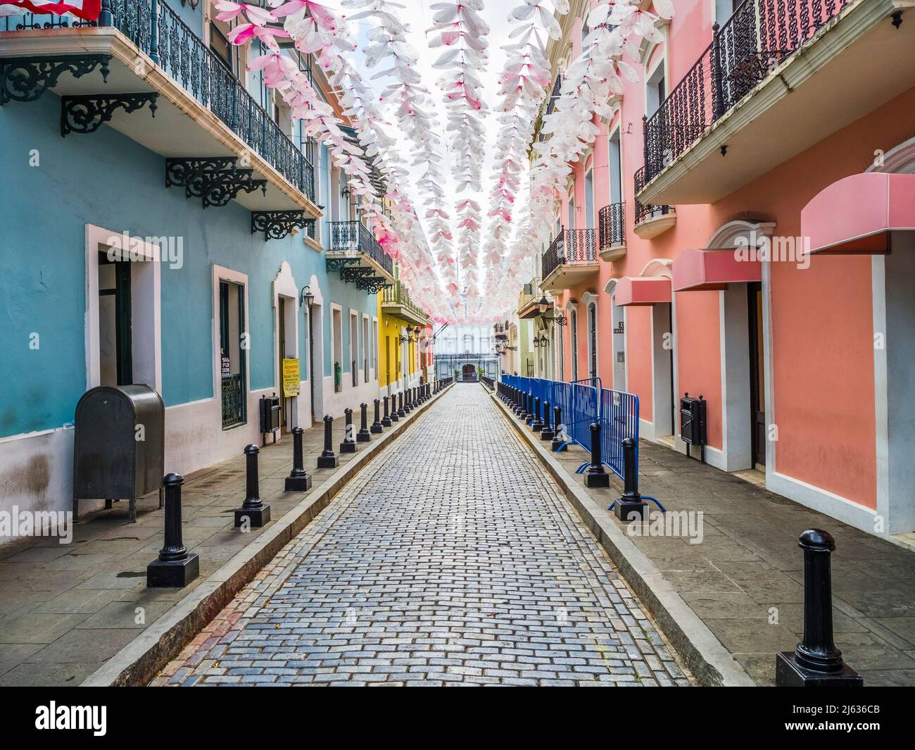 La Fortaleza street in Old San Juan Puerto Rico Stock Photo