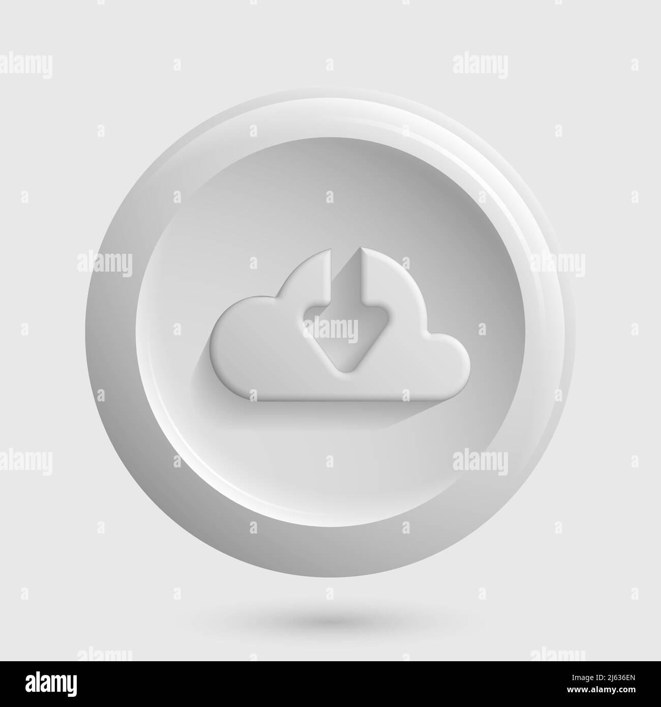 Data Clouding Round Icon. Light Version. Vector illustration Stock Vector