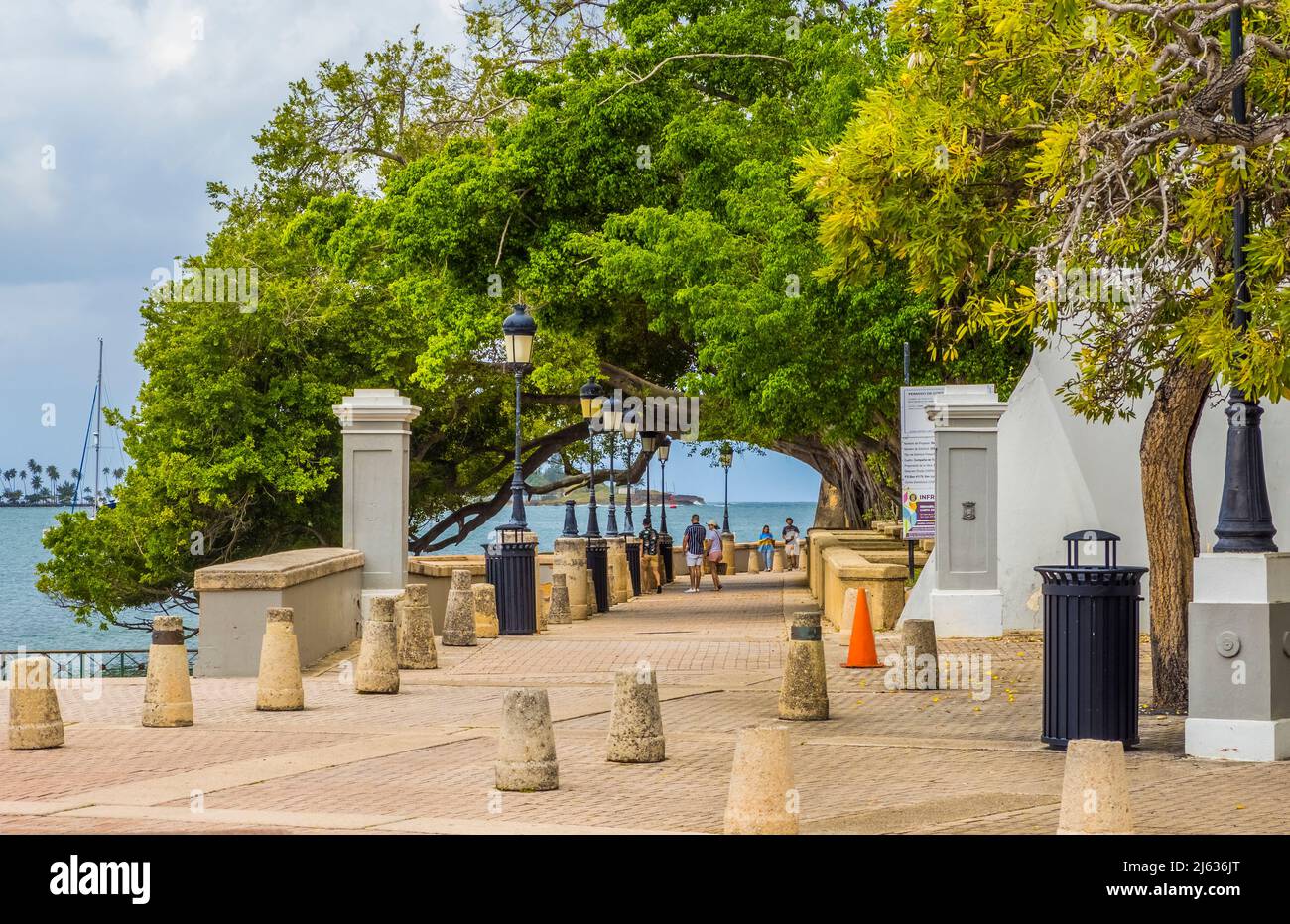 Paseo de la Princesa or the walk of the princess in Old San Juan Puerto Rico Stock Photo