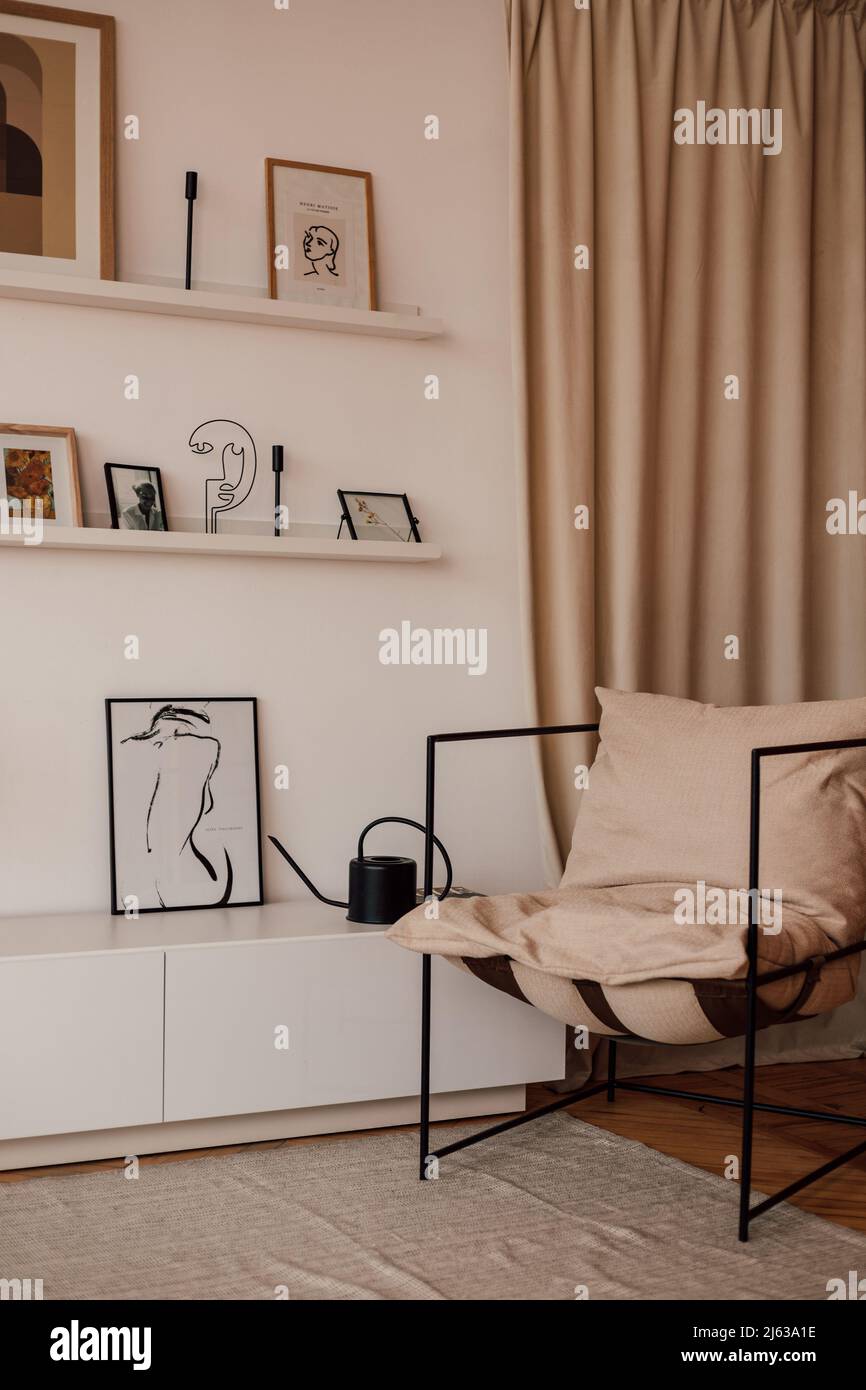 Modern armchair in the living room Stock Photo Alamy