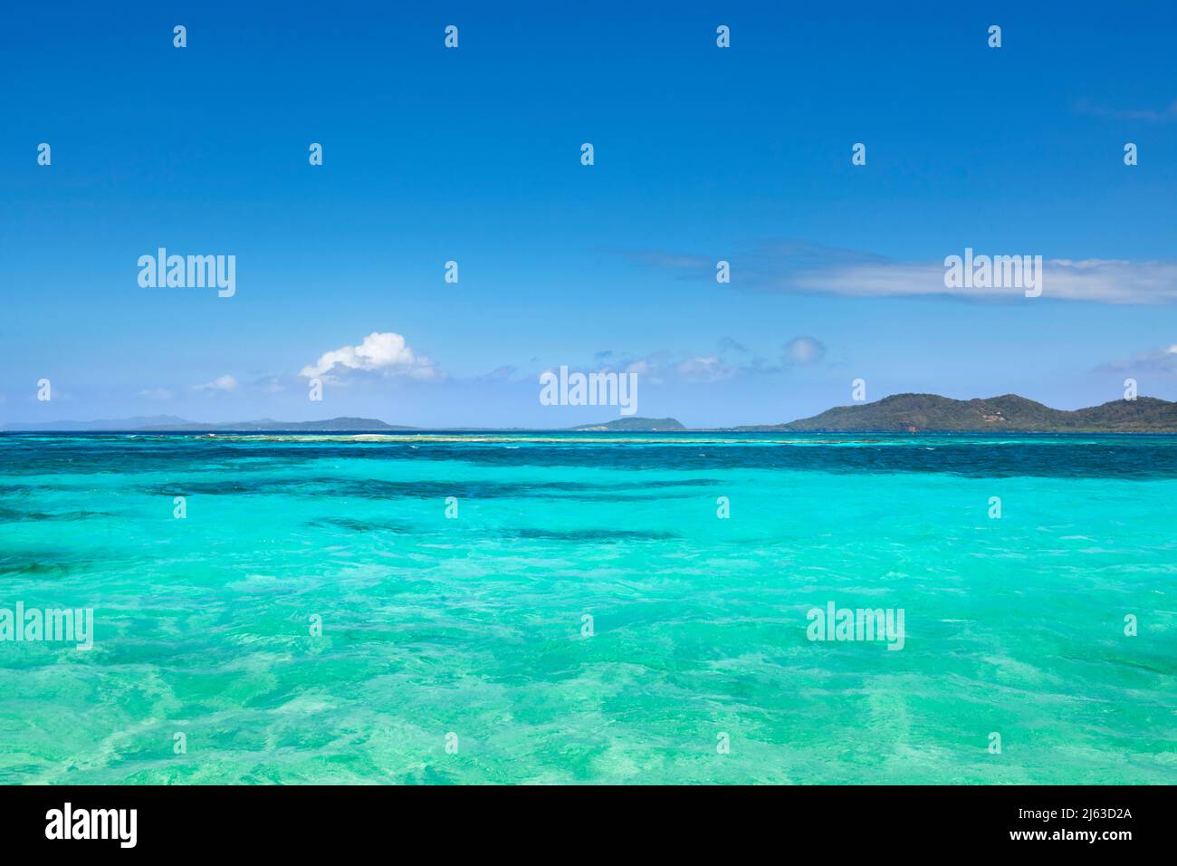 Caribbean view from Pigeon Cay, Roatan Stock Photo