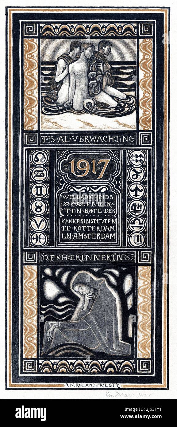 Art - Richard Nicolaus Roland Holst painting - Weldadigheidskalender voor 1917 (1917) Stock Photo
