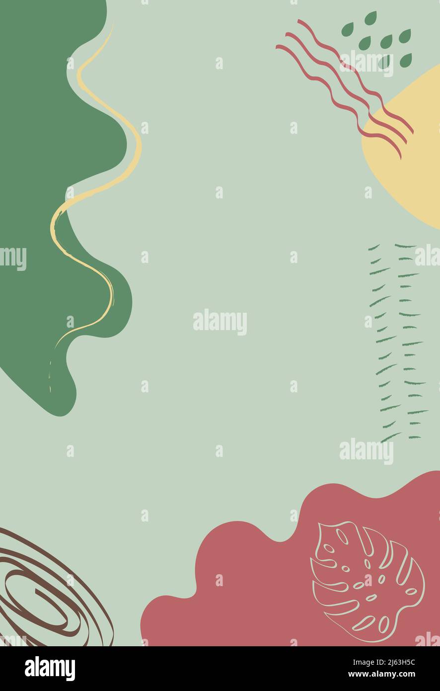 Vector illustration with paints in boho style. Abstract watercolor