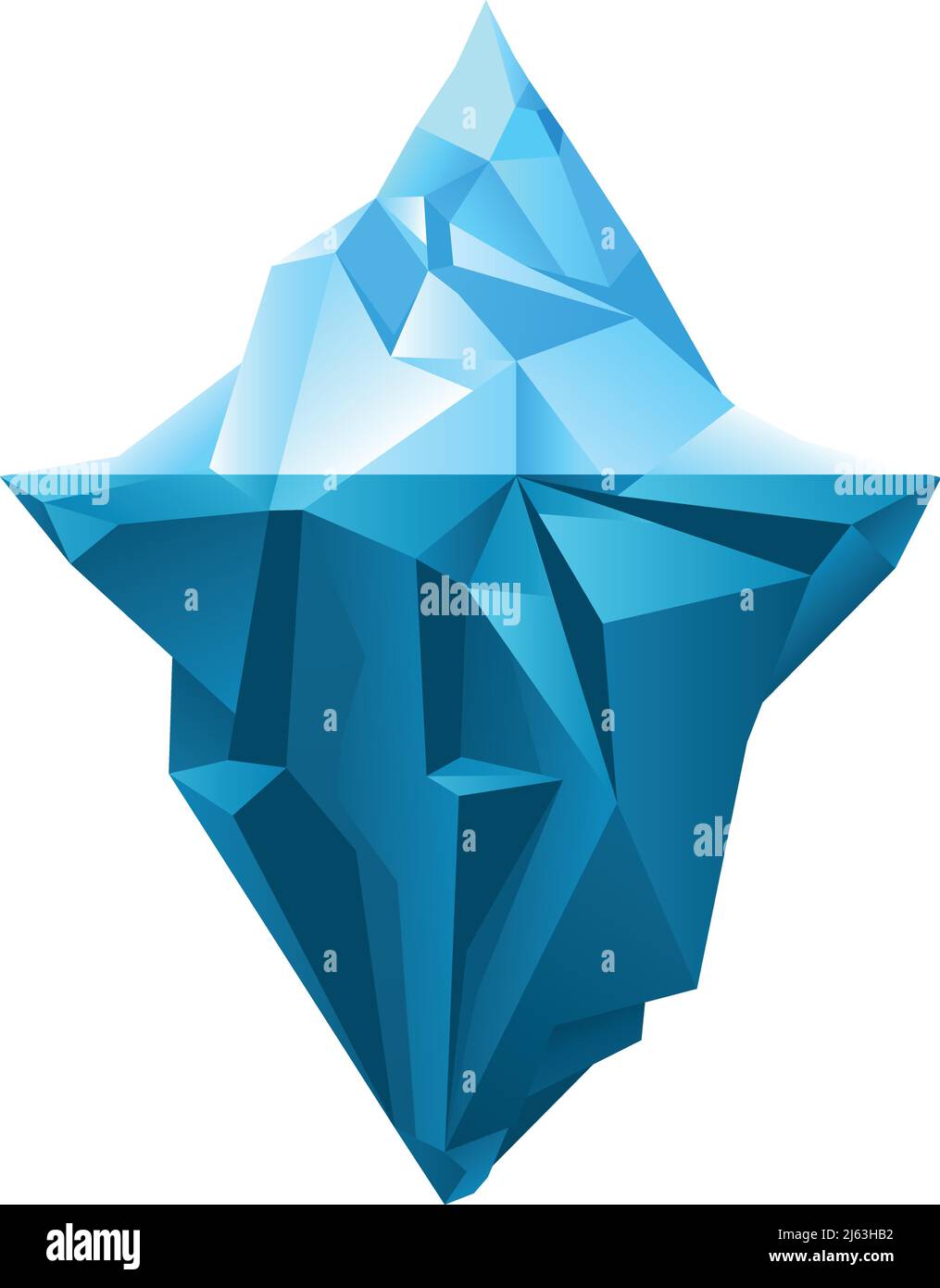 Iceberg icon. Low poly ice mountain logo Stock Vector