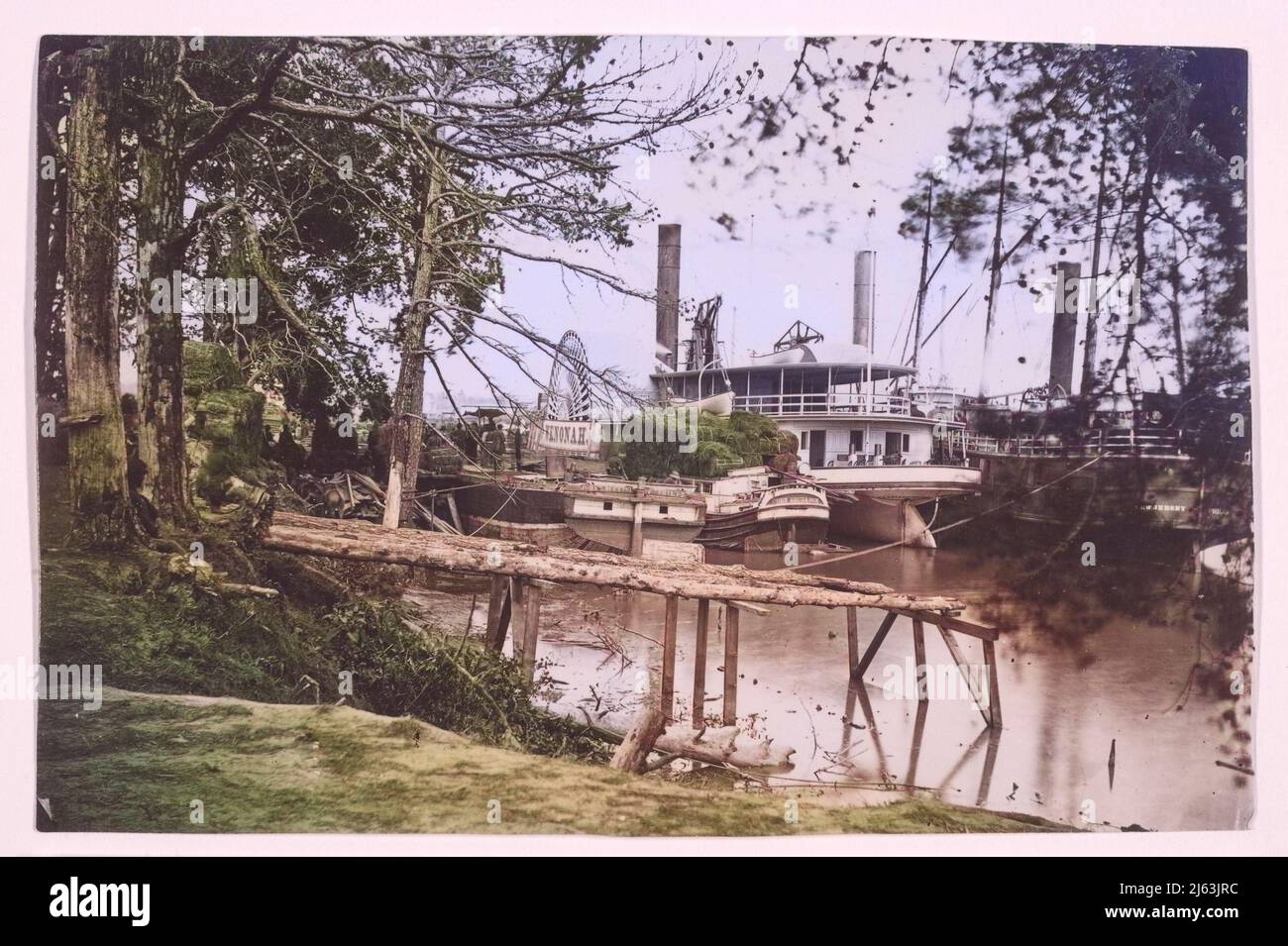 White House Landing, Pamunkey River | 1864 | Timothy H. O'Sullivan Stock Photo