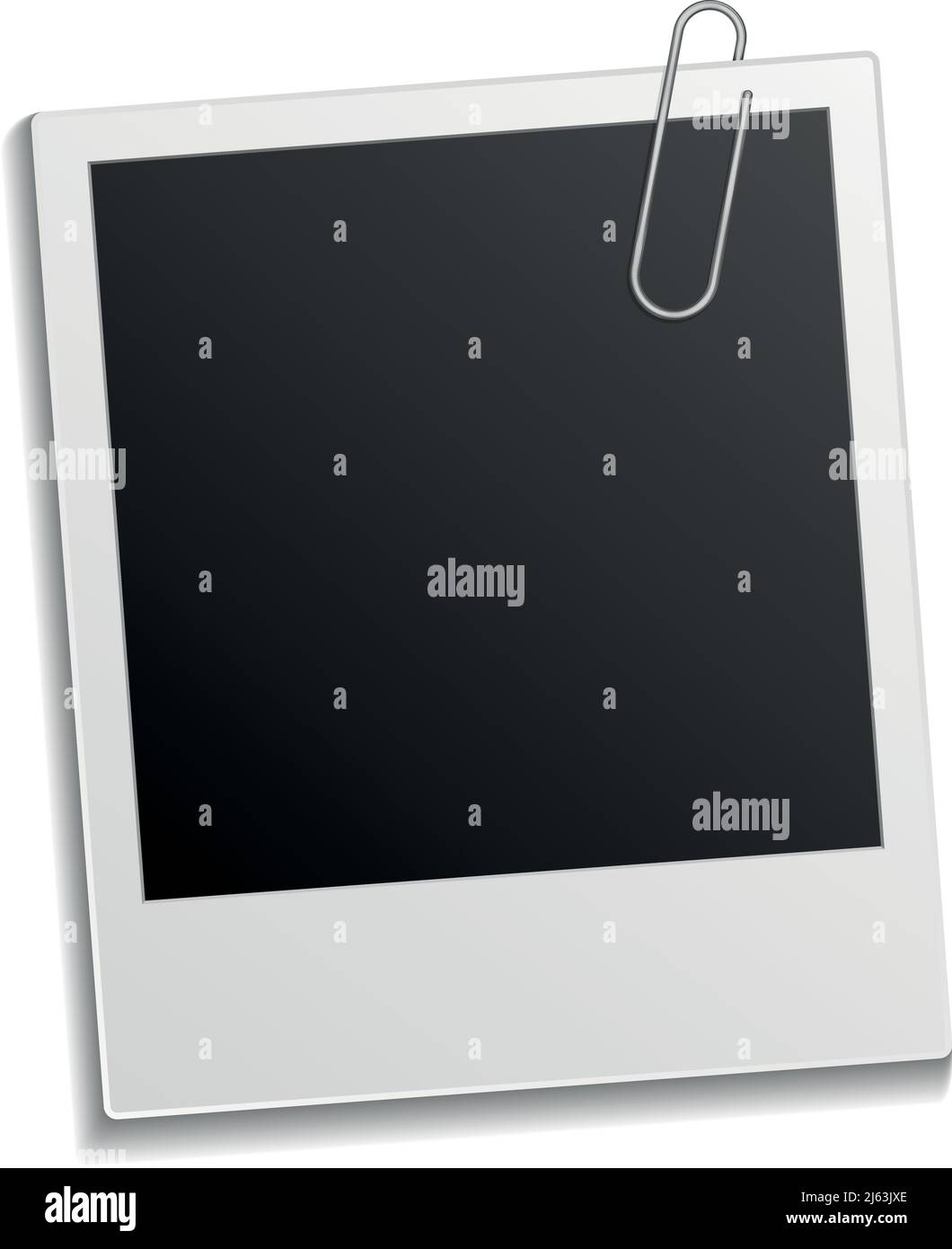 Realistic photo frame with paper clip. Blank mockup Stock Vector Image ...