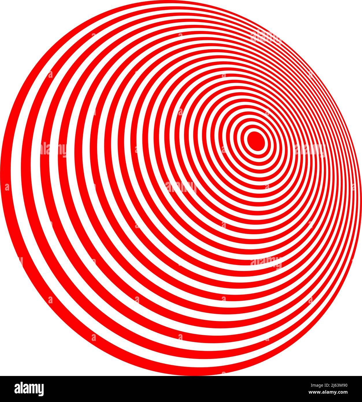 Concentric radial circles, rings design element icon. Stock vector ...