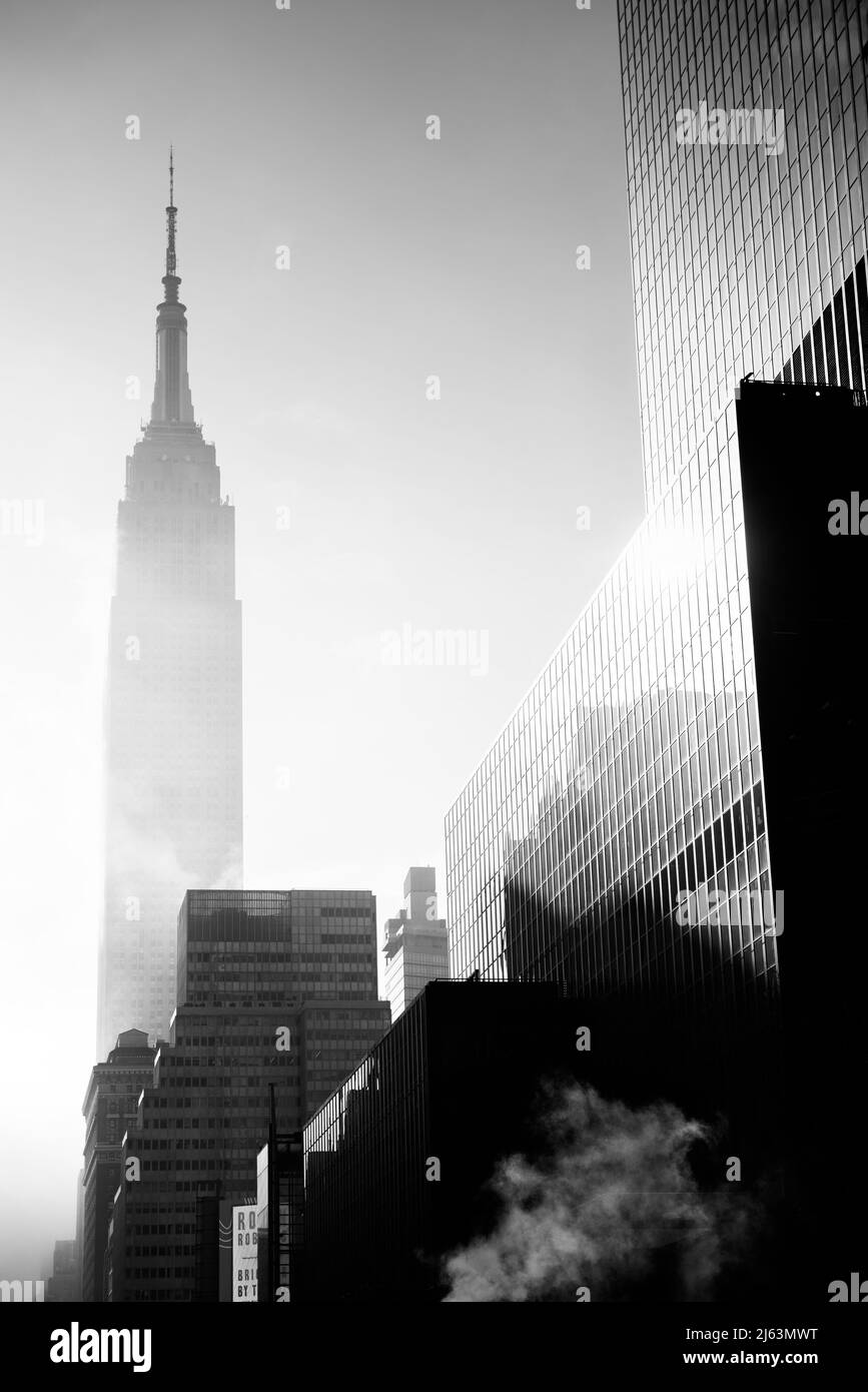 Atmospheric View Of The Empire State Building On 34th Street Midtown