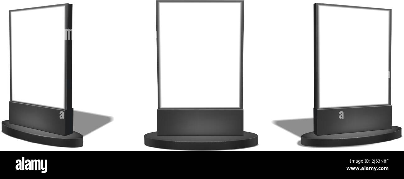 realistic vector icon set. Light stand advertisement banner. Isolated