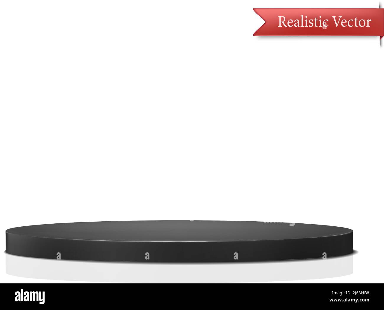 realistic vector icon. Black podium stand for ad. Isolated on white ...