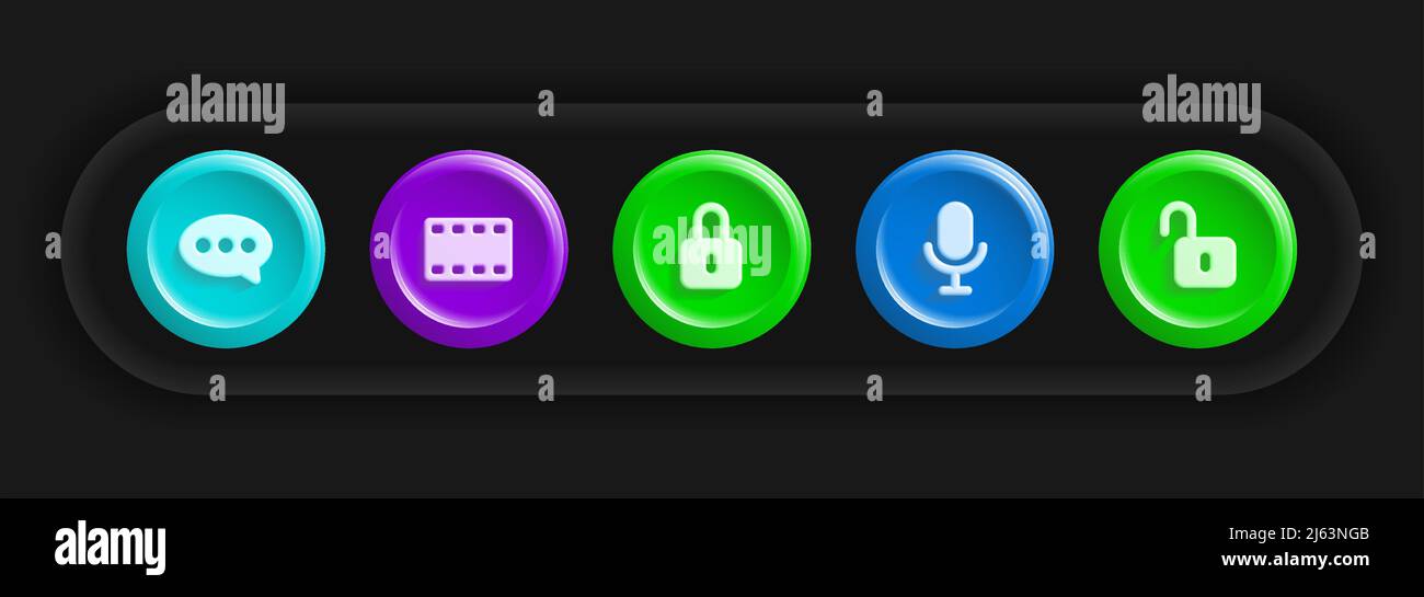 Apps Icon Set. Ui Buttons. Vector illustration Stock Vector