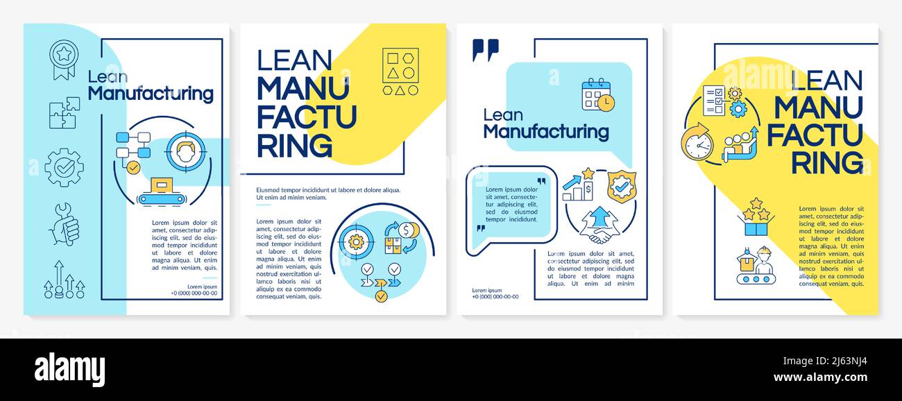 Lean manufacturing yellow and blue brochure template Stock Vector Image ...