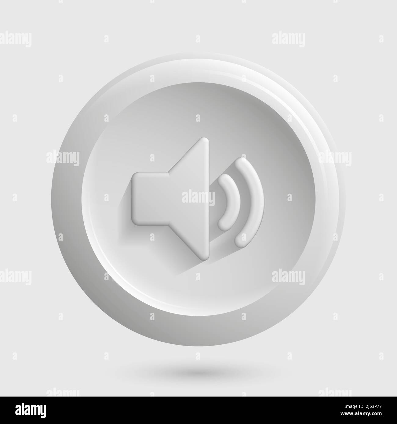 White Sound On Isolated Round Icon. Vector illustration Stock Vector