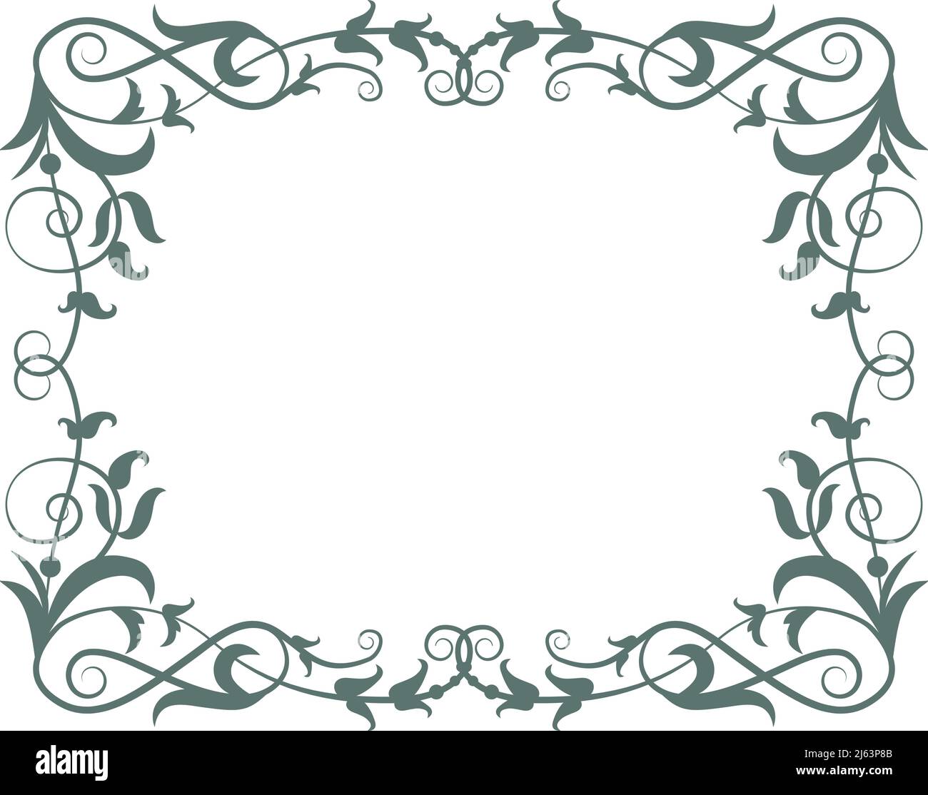 Filigree frame. Retro baroque border. Decorative rectangle Stock Vector