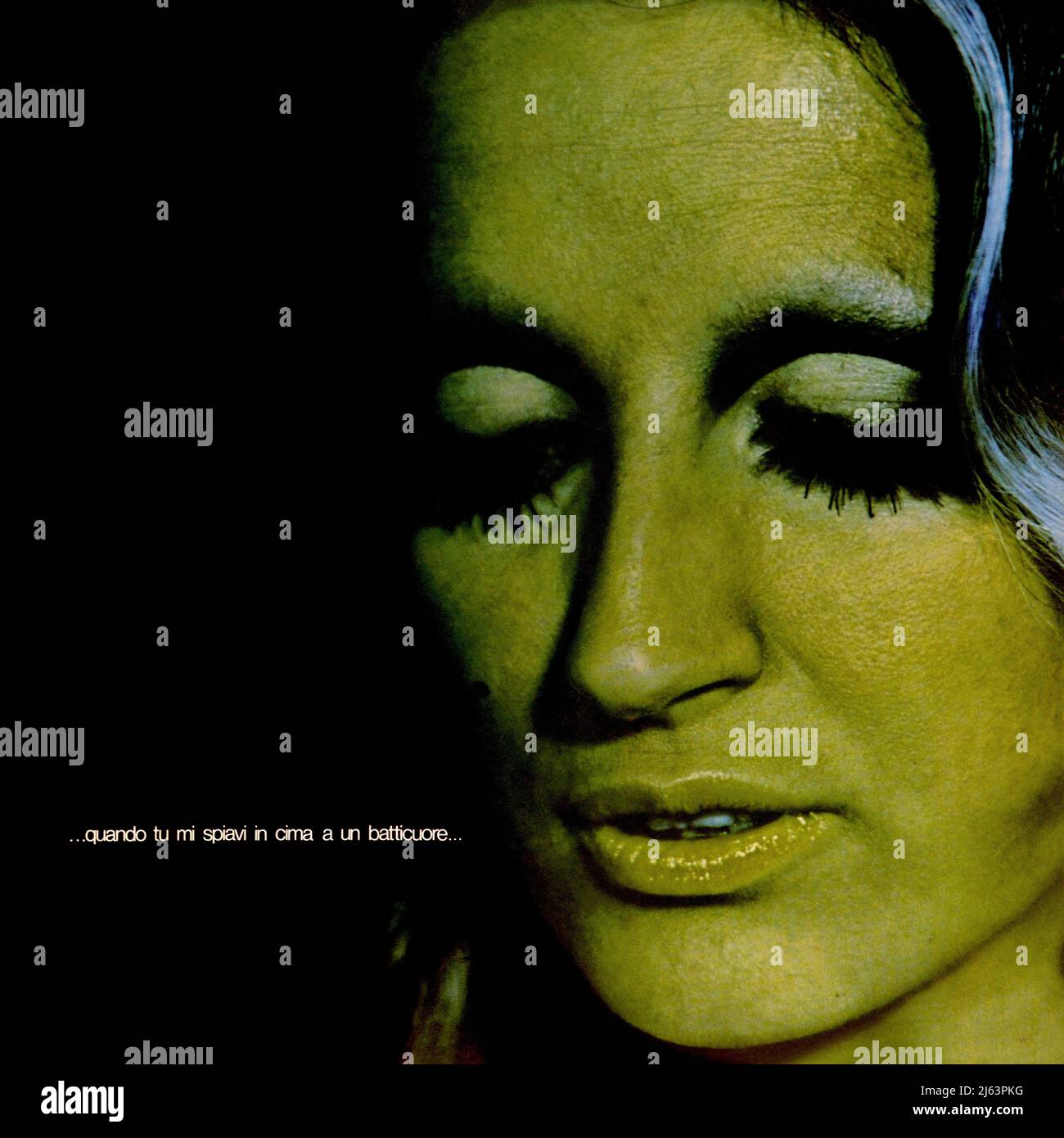 Mina original vinyl album cover Quando tu mi spiavi in cima a un