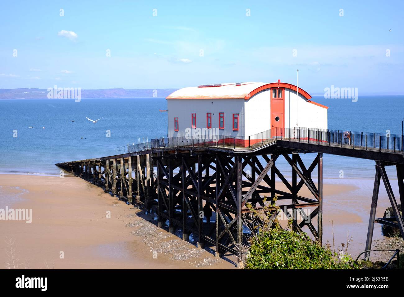 The original lifeboat station in Tenby now converted into a private residence, as featured on Grand Designs TV show. Tenby, Pembrokeshire, Wales Stock Photo