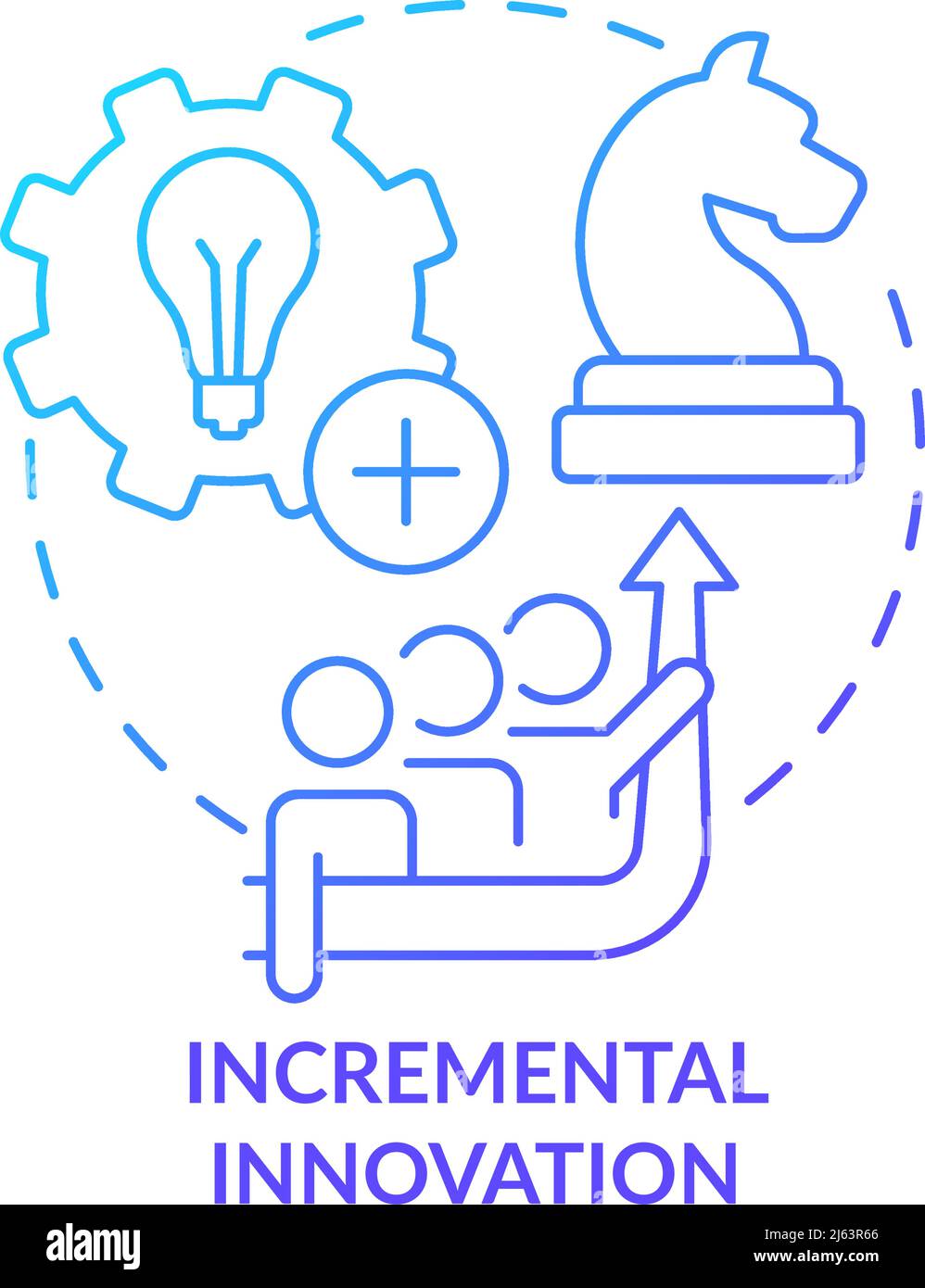 Incremental innovation blue gradient concept icon Stock Vector Image ...