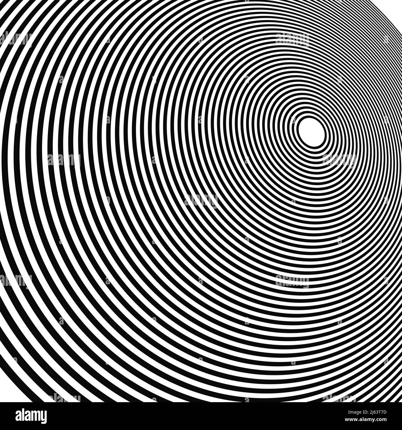 Concentric radial circles, rings design element icon. Stock vector ...
