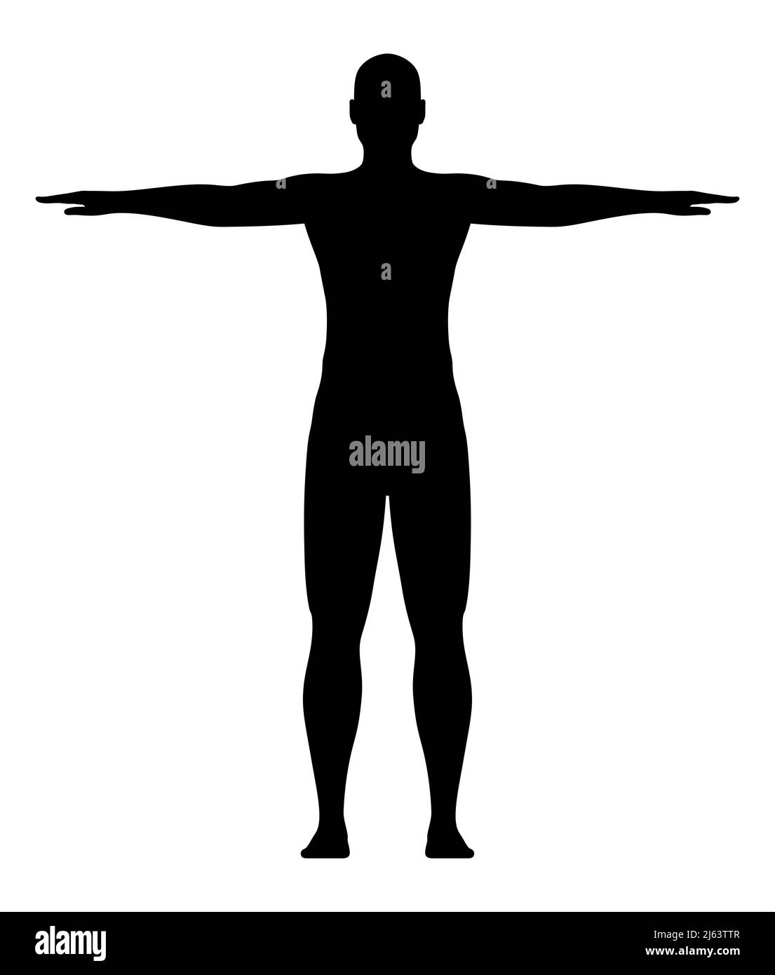 Silhouette man standing arms outstretched Stock Vector Images Alamy