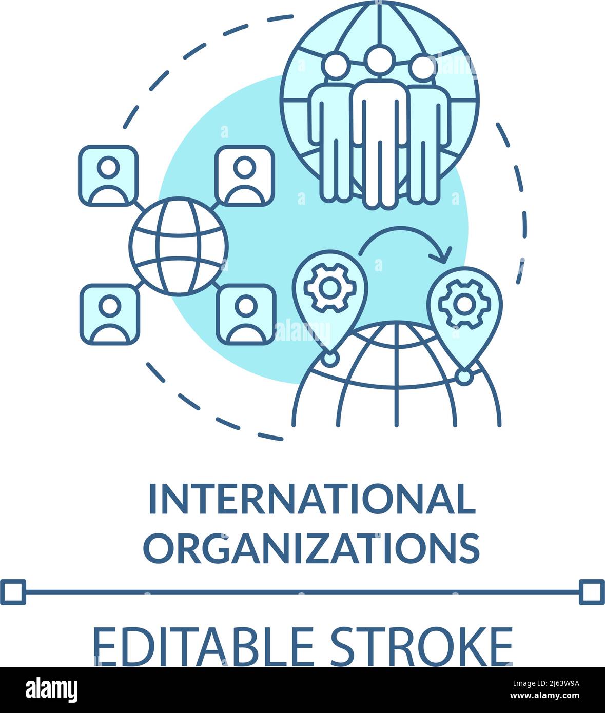 International organisations turquoise concept icon Stock Vector Image ...