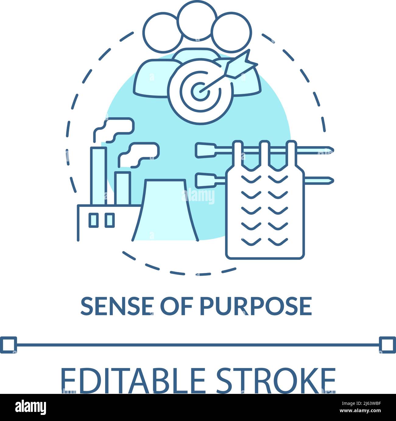 Sense of purpose turquoise concept icon Stock Vector