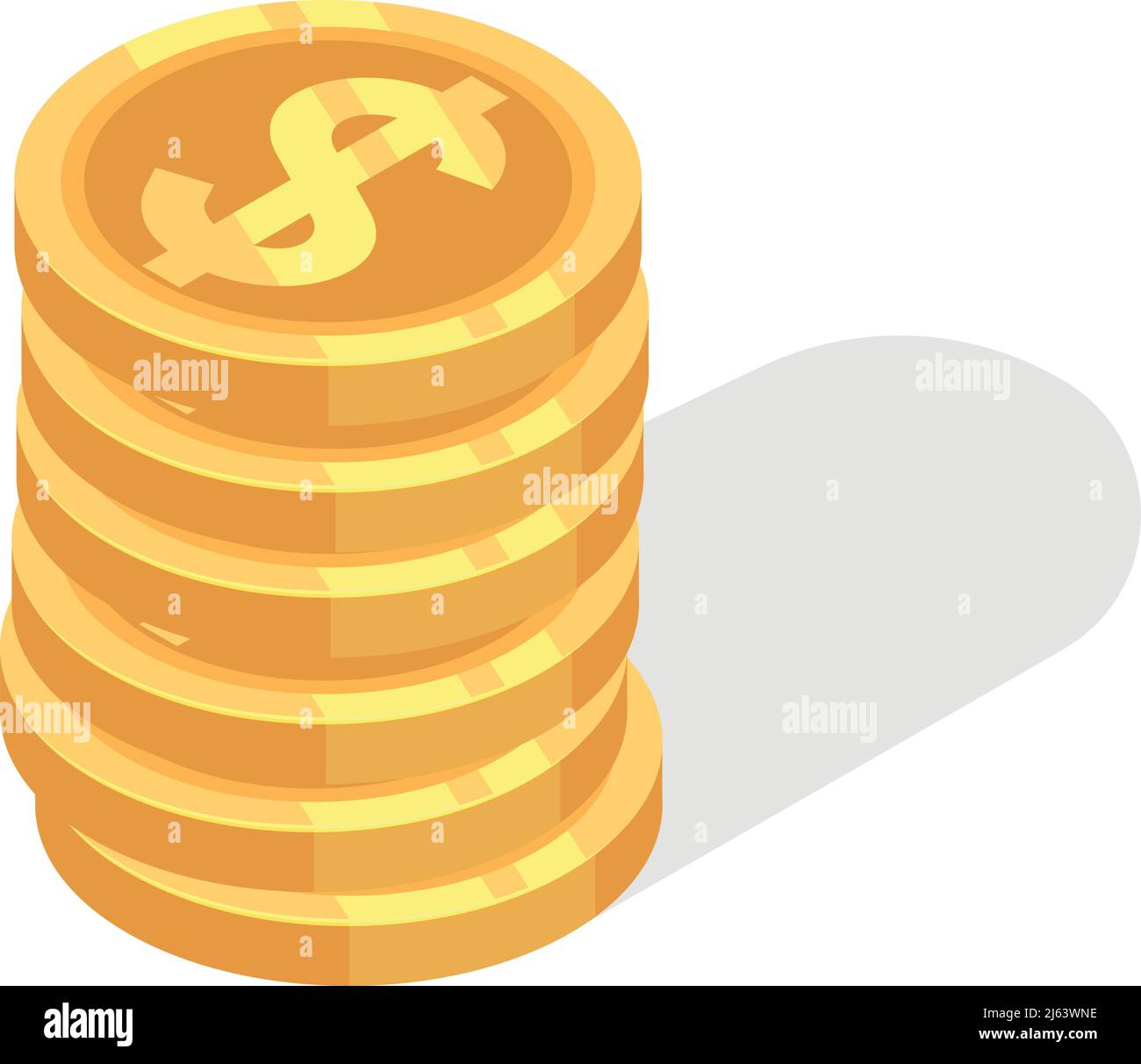Coin stack icon. Golden dollar money heap Stock Vector Image & Art - Alamy
