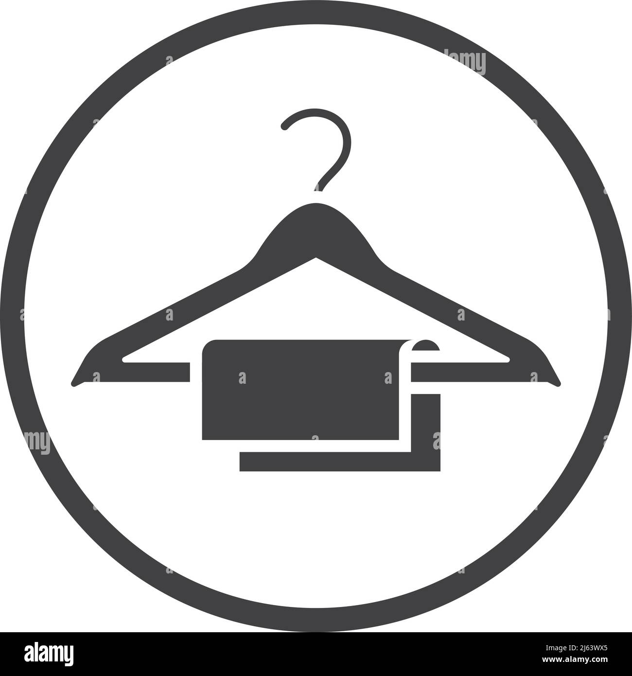 Clothing hanger with towel icon. Hotel service sign Stock Vector