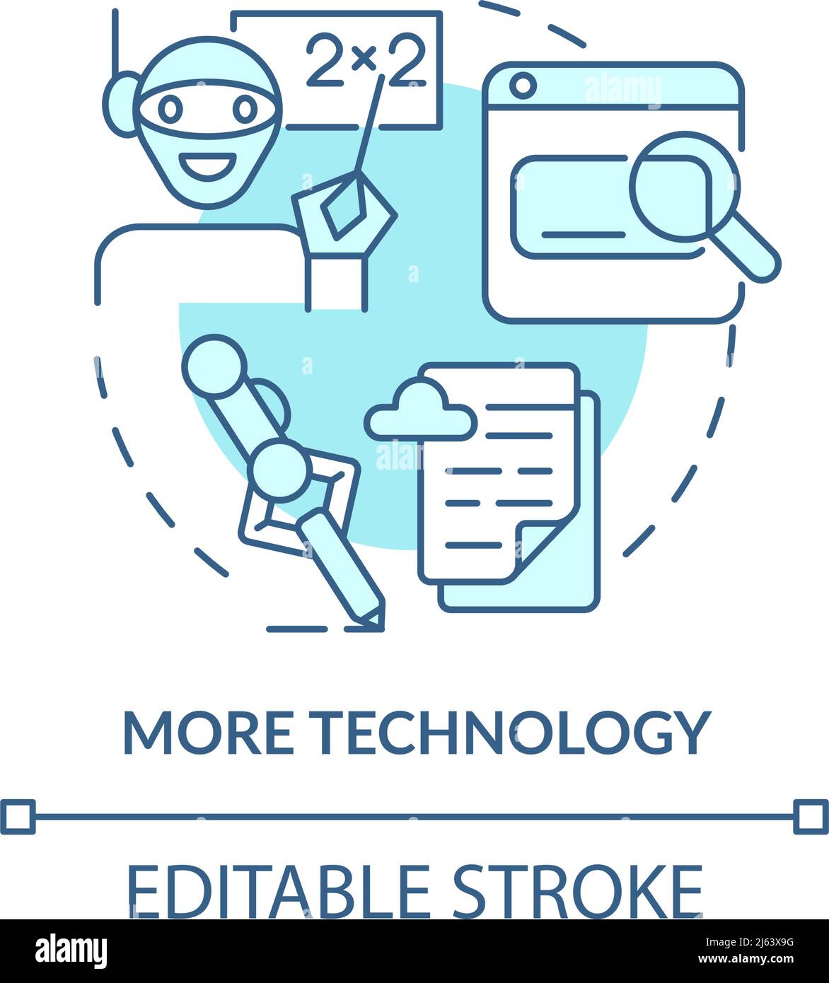 More technology turquoise concept icon Stock Vector
