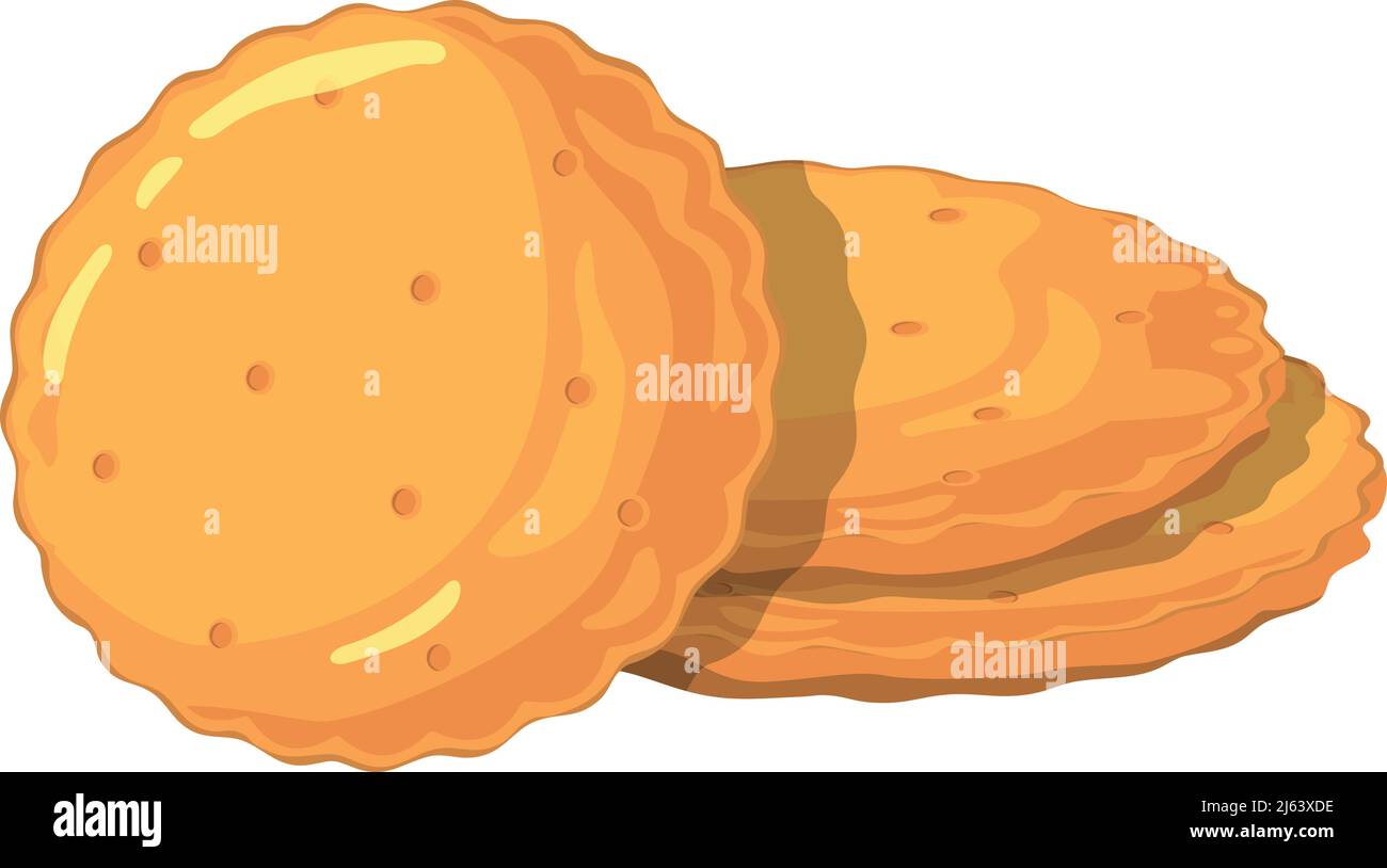 Round shortbread biscuit cartoon icon. Salty snack Stock Vector Image & Art  - Alamy