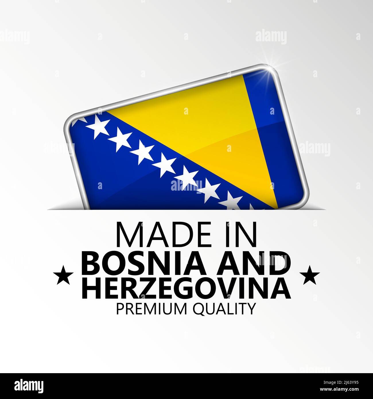 Made in Bosnia and Herzegovina graphic and label. Element of impact for the use you want to make of it. Stock Vector