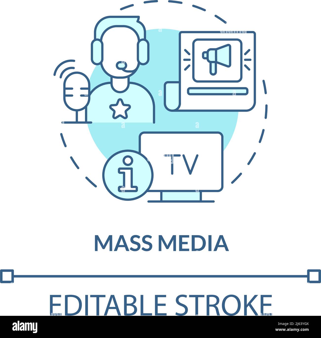 Mass media turquoise concept icon Stock Vector Image & Art - Alamy