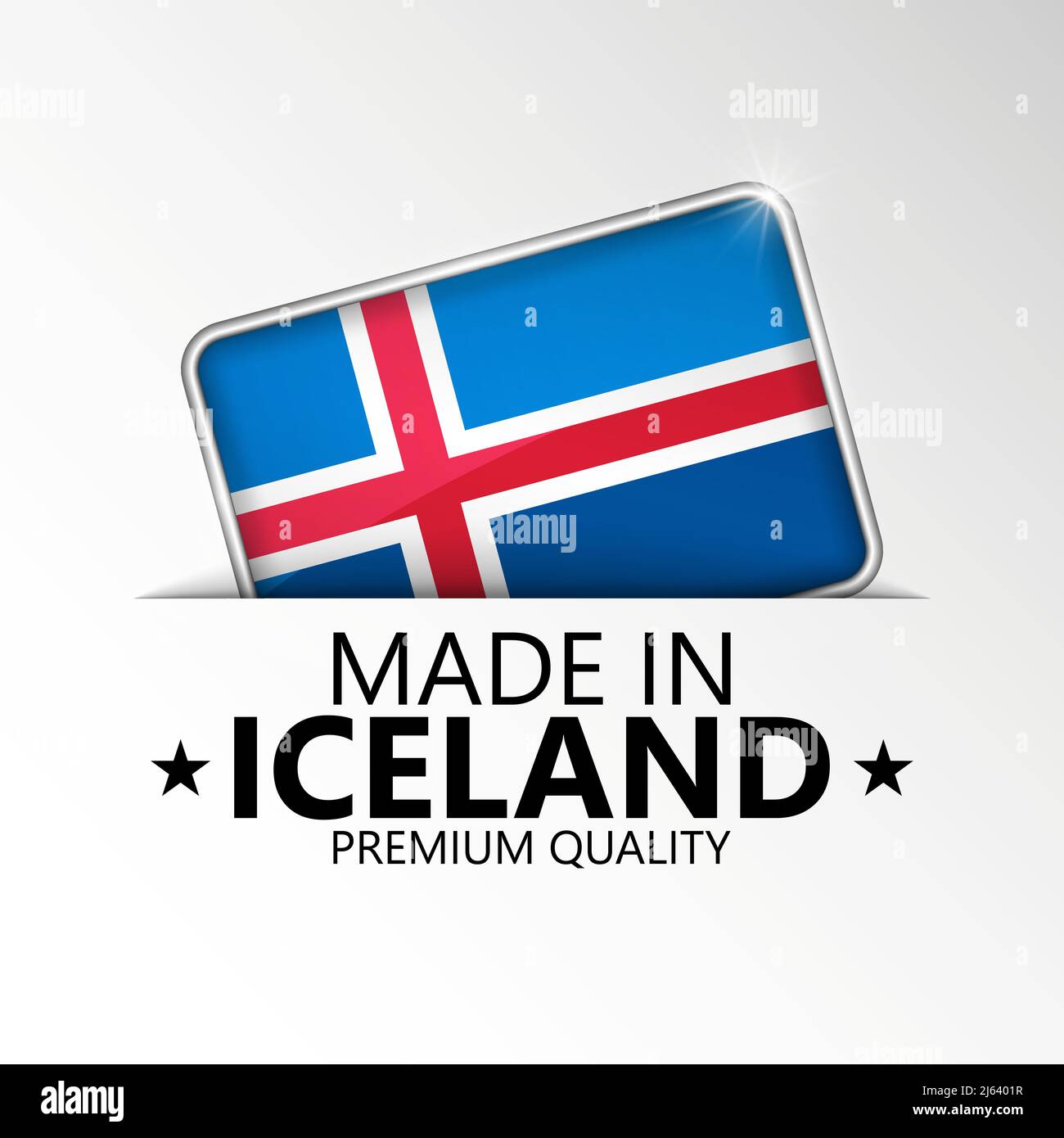 Made in Iceland graphic and label. Element of impact for the use you want to make of it. Stock Vector