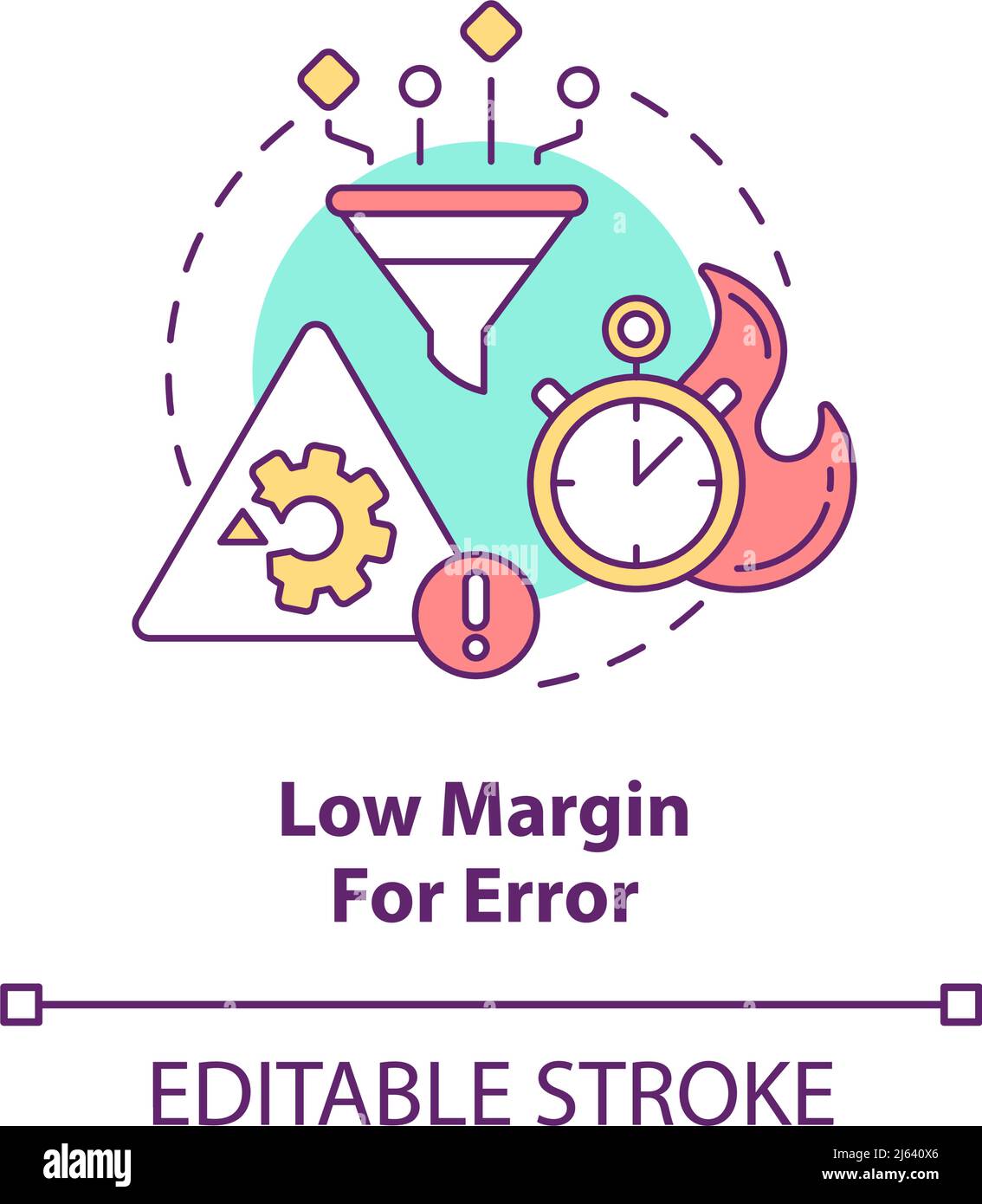 Low margin for error concept icon stock vector image art alamy