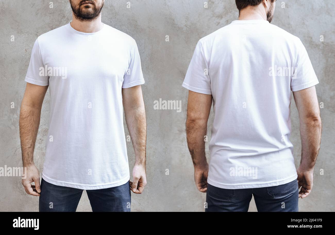 White T Shirt Front Back - T Shirt Design Template Png