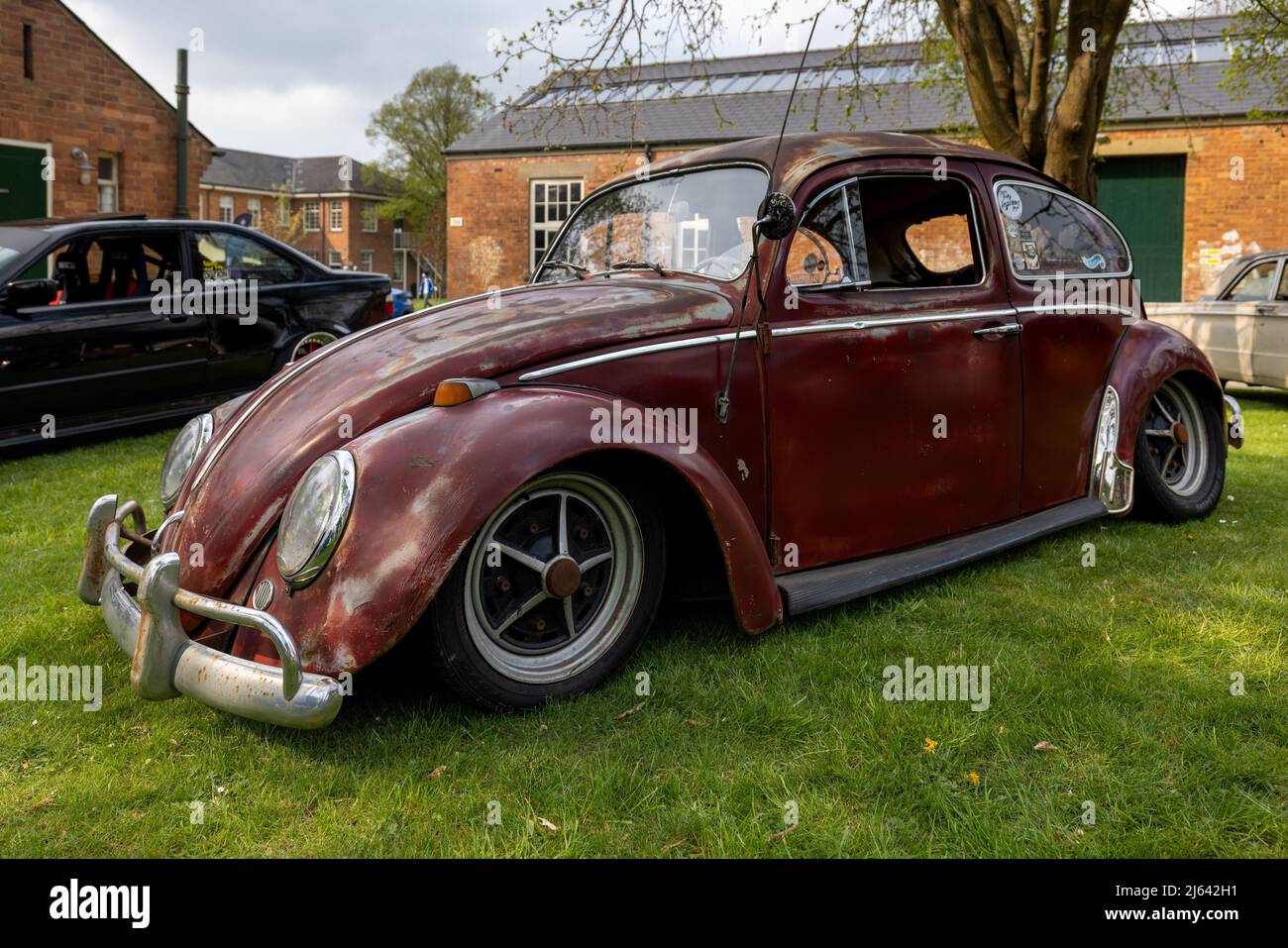 Classic VW Beetle,  rat rod on display at the April Scramble held at the Bicester Heritage Centre on the 23rd April 2022 Stock Photo