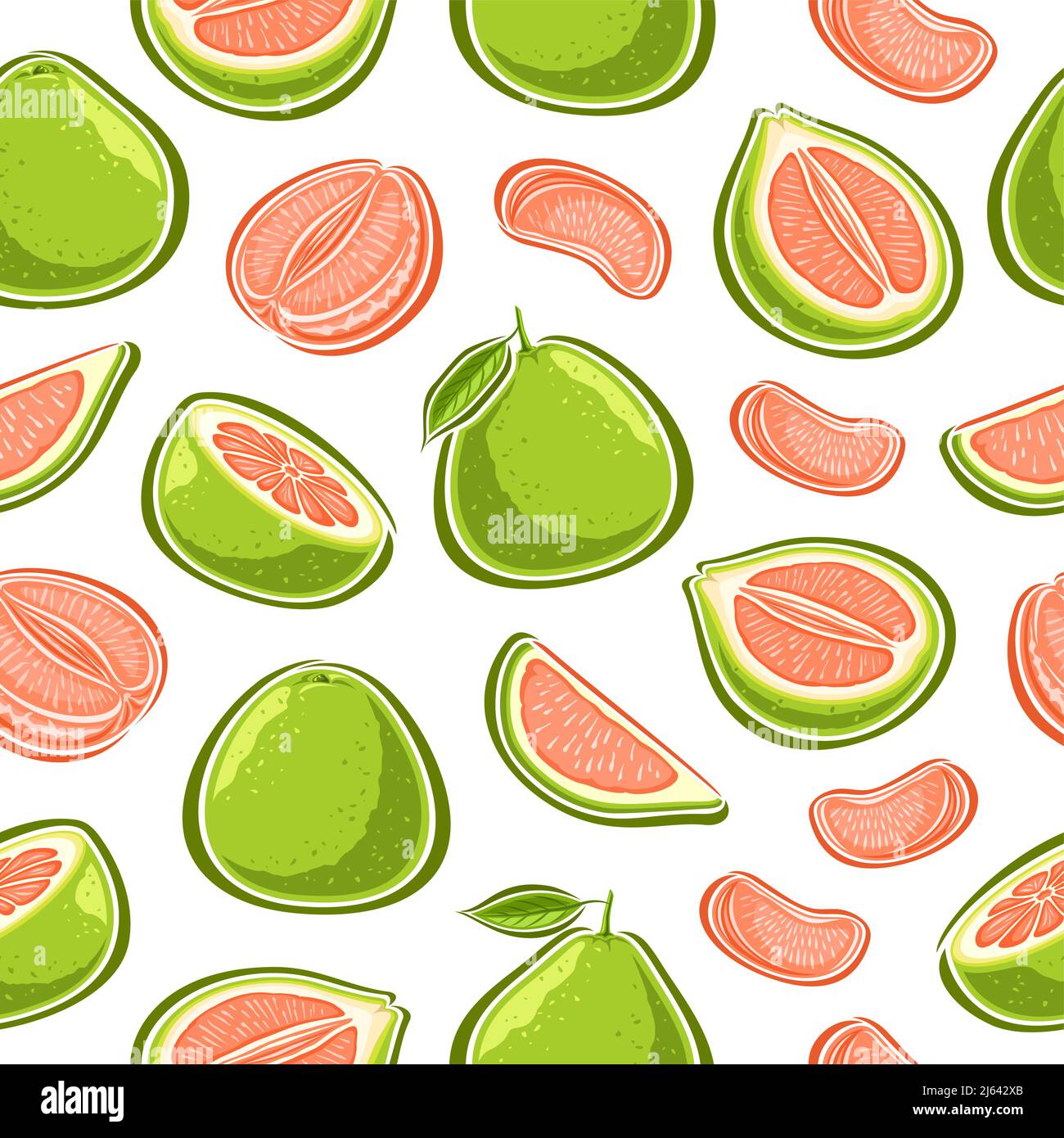 Vector Pomelo seamless pattern, decorative repeating background with