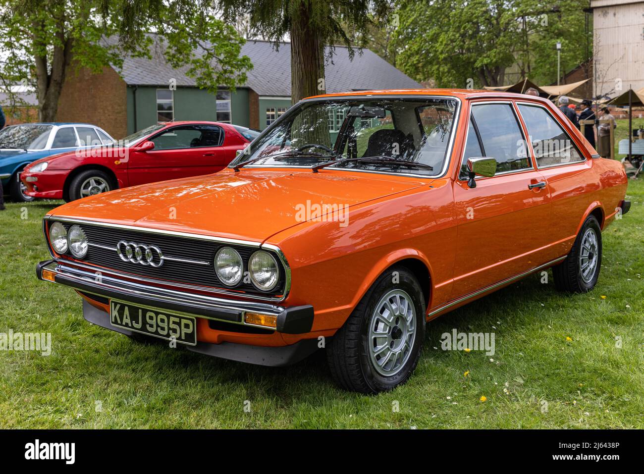 1975 Audi 80 GT (KAJ 995P) on display at the April Scramble held at the  Bicester Heritage Centre on the 23rd April 2022 Stock Photo - Alamy
