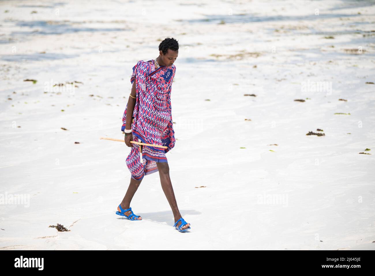 Zanzibar, Tanzania January 02,2019 Masai warriors dressed in