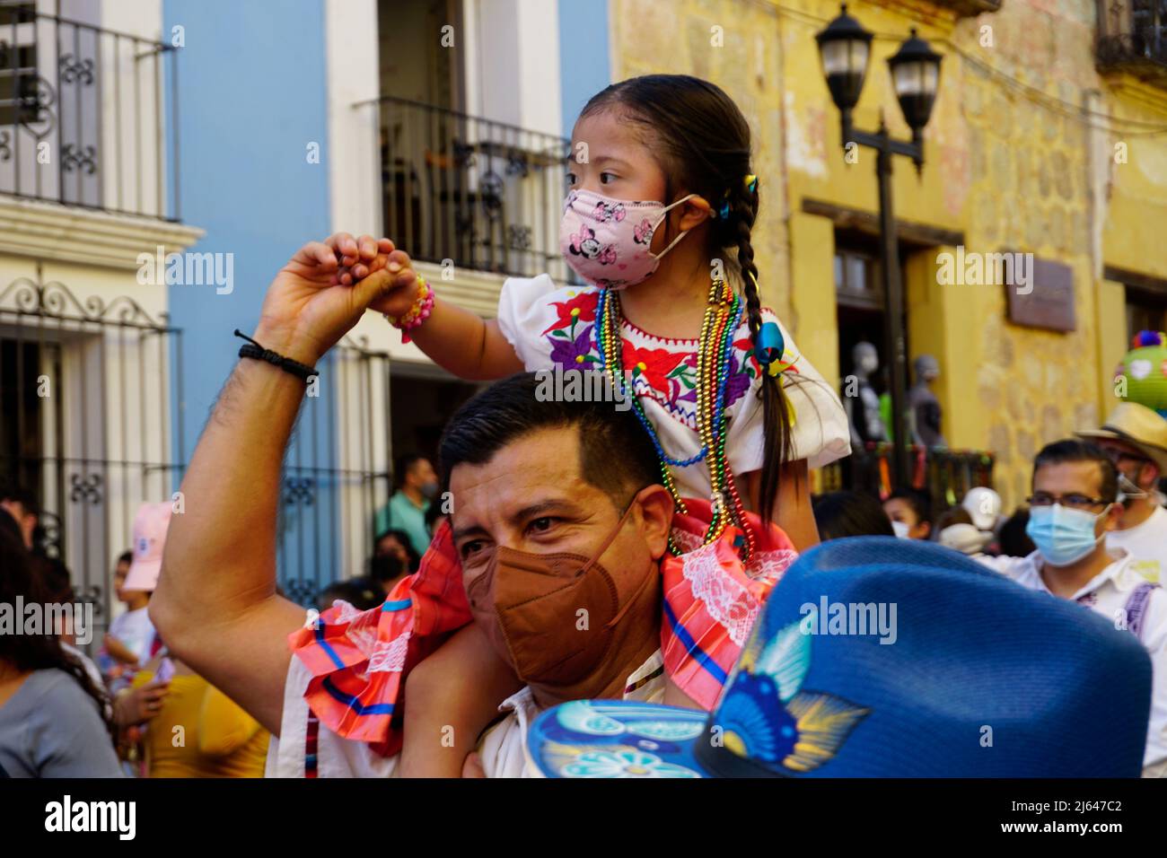 World Down Syndrome Day, March 21st, Oaxacan Calenda procession in Oaxaca de Juárez City, Oaxaca, Mexico Stock Photo