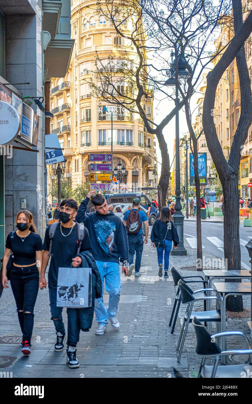 Daily Life in Valencia city, Spain, 2022 Stock Photo