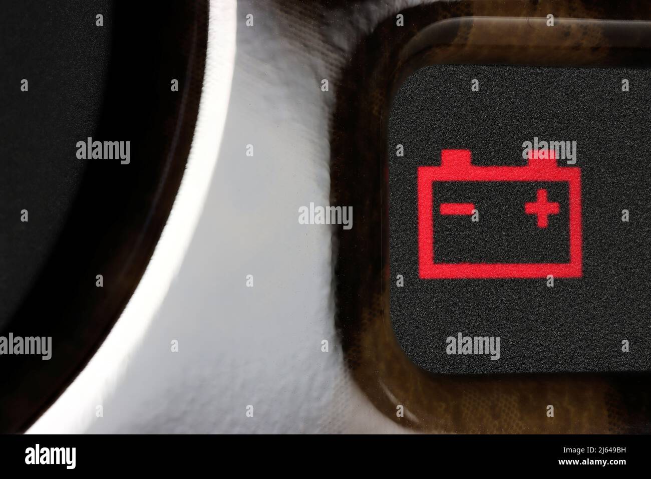 battery warning light in car dashboard Stock Photo Alamy