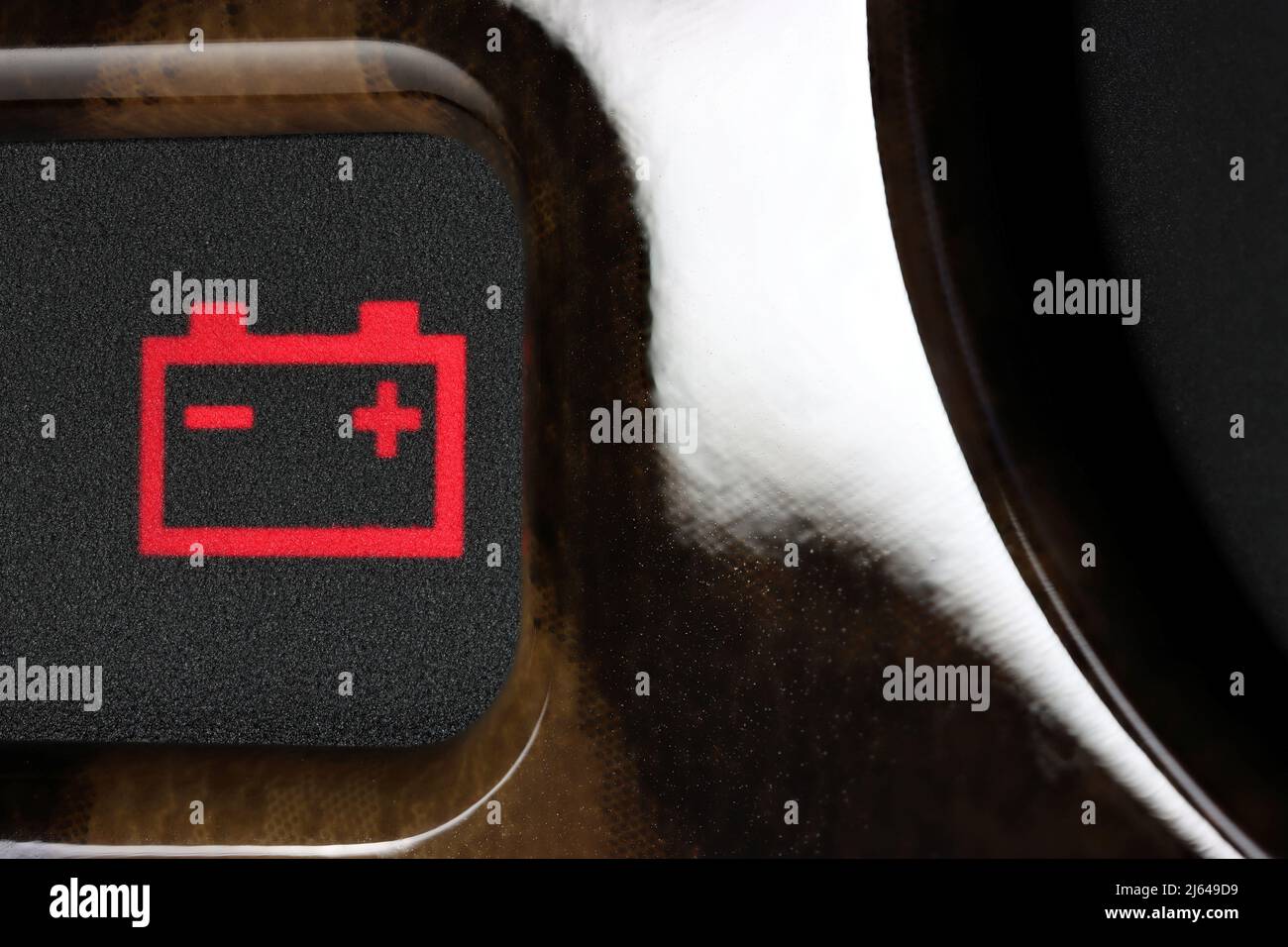 battery warning light in car dashboard Stock Photo Alamy