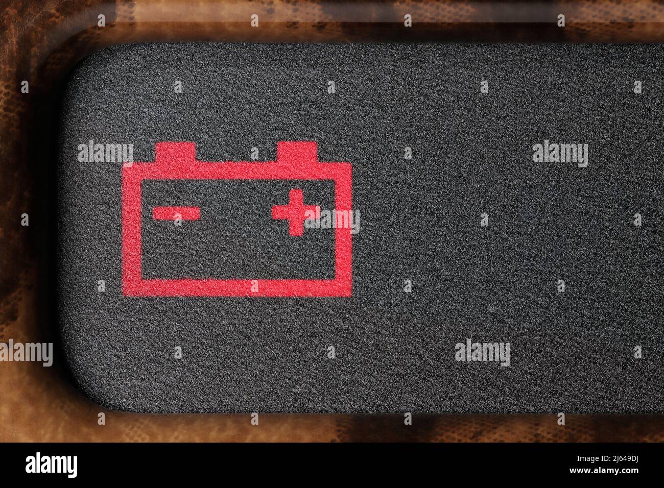 battery warning light in car dashboard Stock Photo Alamy
