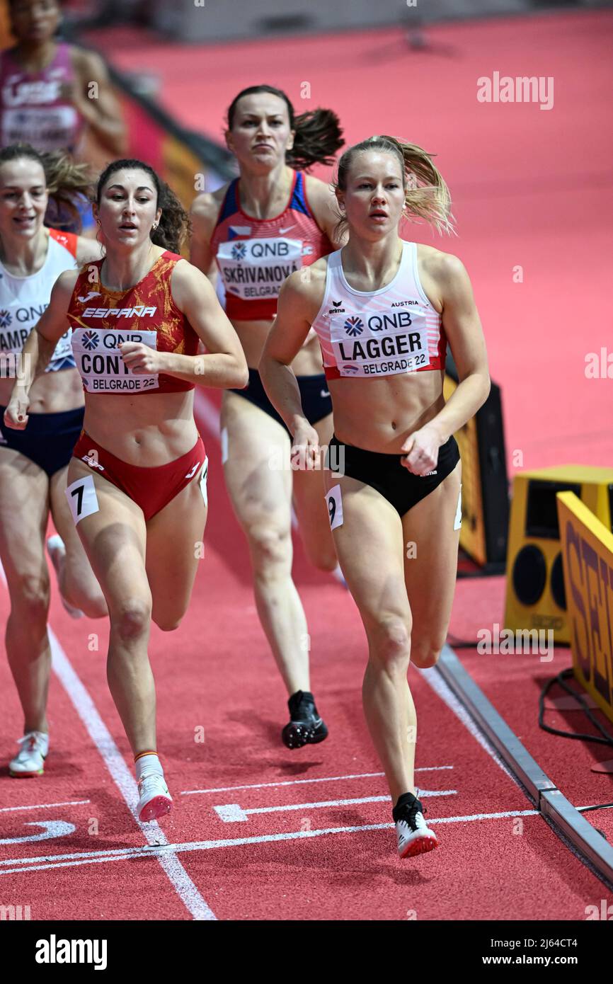 Sarah Lagger participating in the Belgrade 2022 World Indoor ...