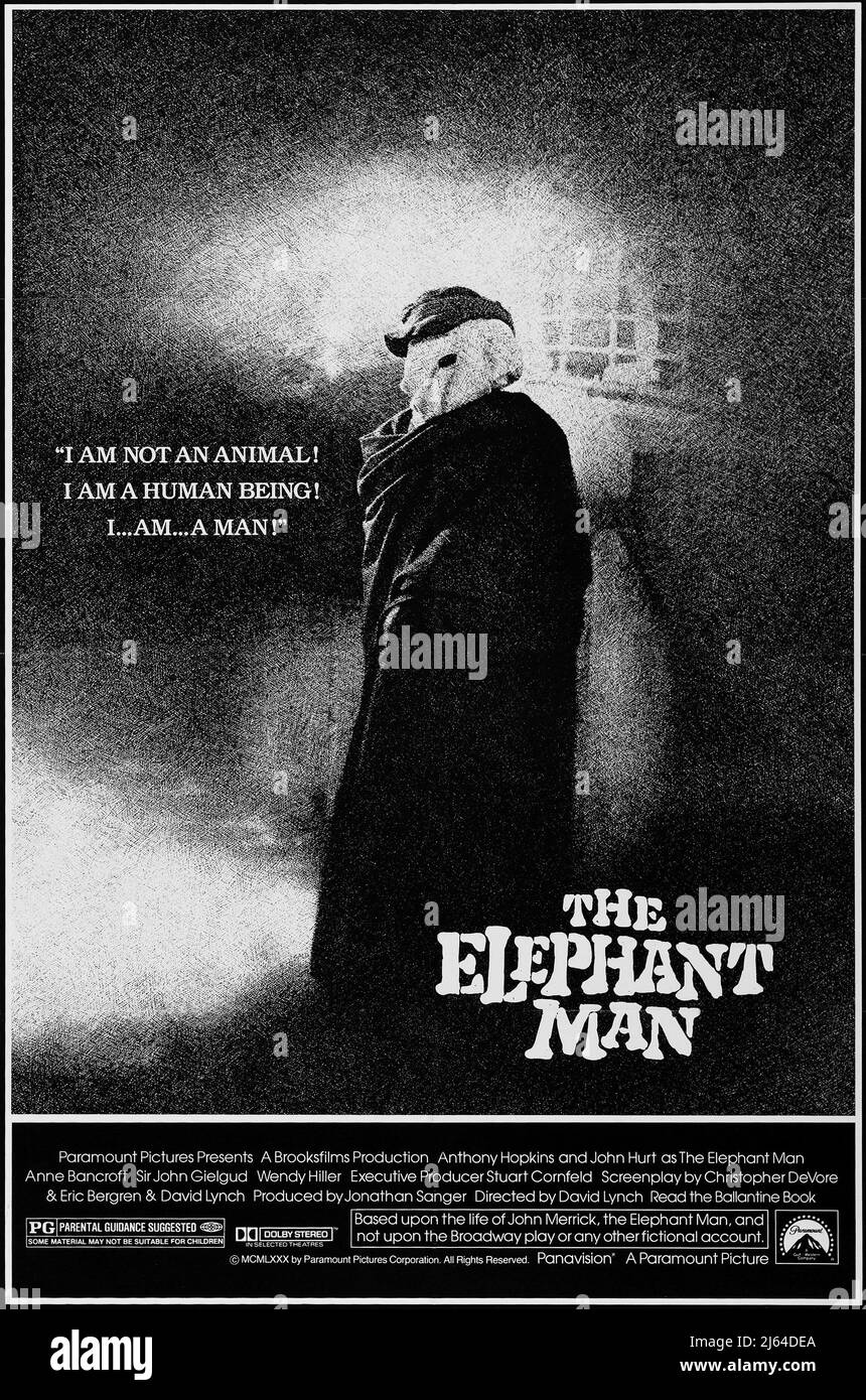 JOHN HURT MOVIE POSTER, THE ELEPHANT MAN, 1980 Stock Photo