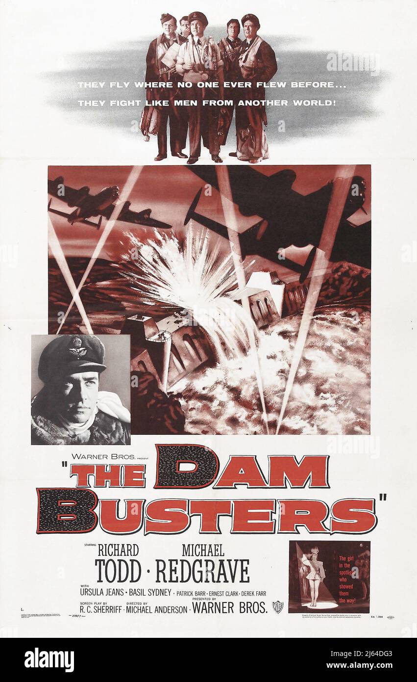 MOVIE POSTER, THE DAM BUSTERS, 1955 Stock Photo