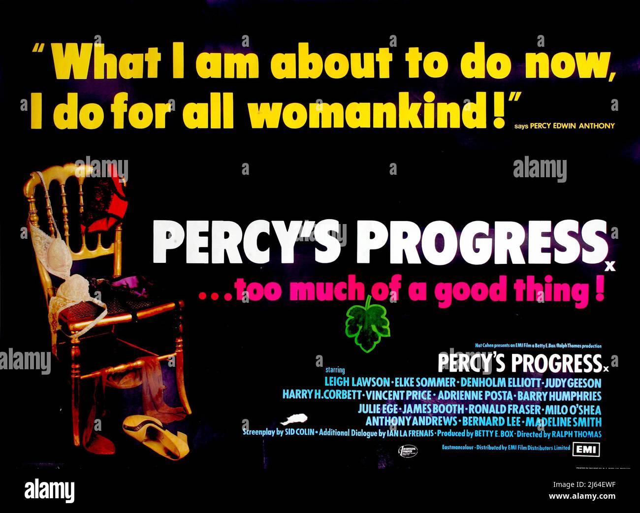 FILM POSTER, PERCY'S PROGRESS, 1974 Stock Photo