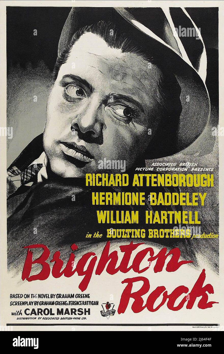 RICHARD ATTENBOROUGH POSTER, BRIGHTON ROCK, 1947 Stock Photo