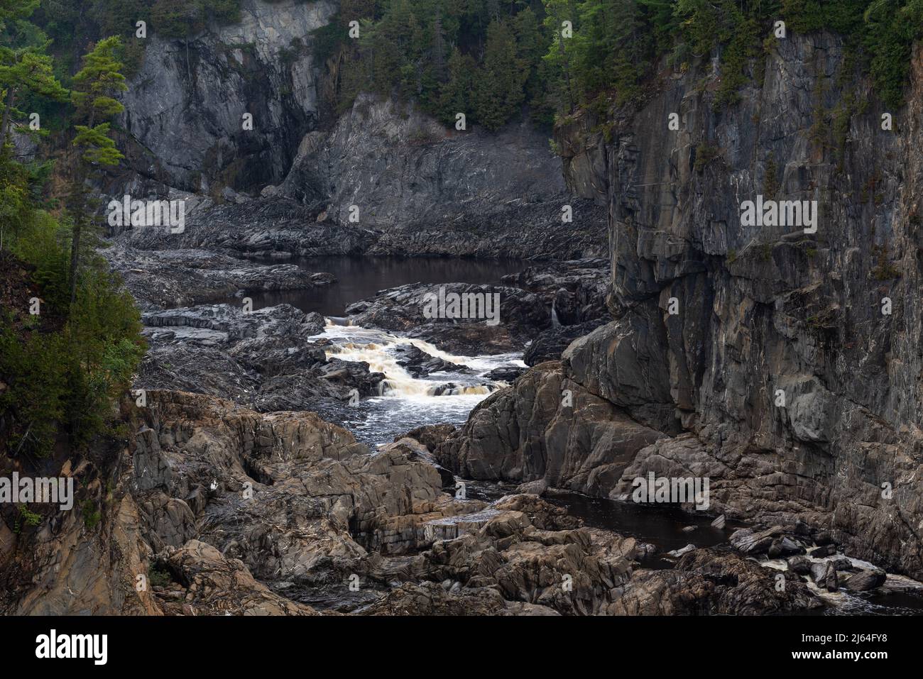Canyon of the St John river at Grand Falls, Nouveau-Brunswick, Canada Stock Photo